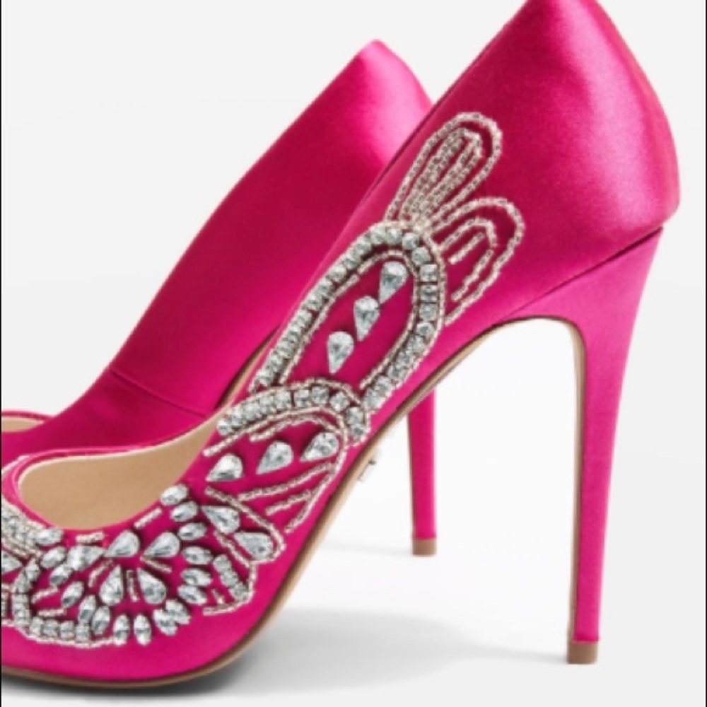 TopShop Glitz Pink Jeweled Pumps - Picture 2 of 7